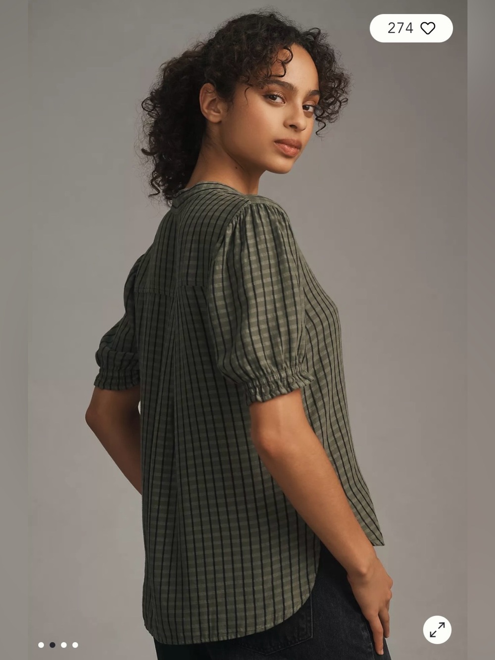 Cloth & Stone Puff-Sleeve Linen Buttondown Top - Picture 2 of 7